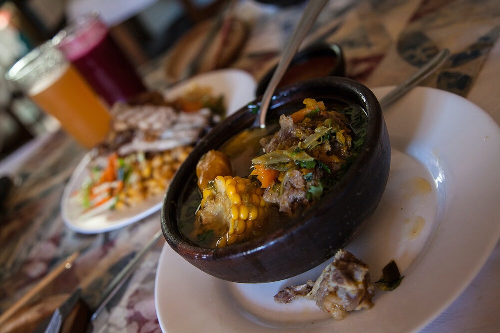 More unplanned discoveries: At Tradiciones Zuny, where locally sourced ingredients are made into Mapuche-Chilean dishes such as cocido (stew) and fresh juices (we had rhubarb and melon). Proprietress Zunilda Lepin is well-known in the region for championing local, organic ingredients and traditional foods. We discovered this gem tucked into a gritty neighborhood in Temuco, central Chile. | Jonathan & Roseann Hanson