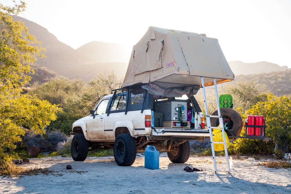 The Okienomad’s setup in Baja