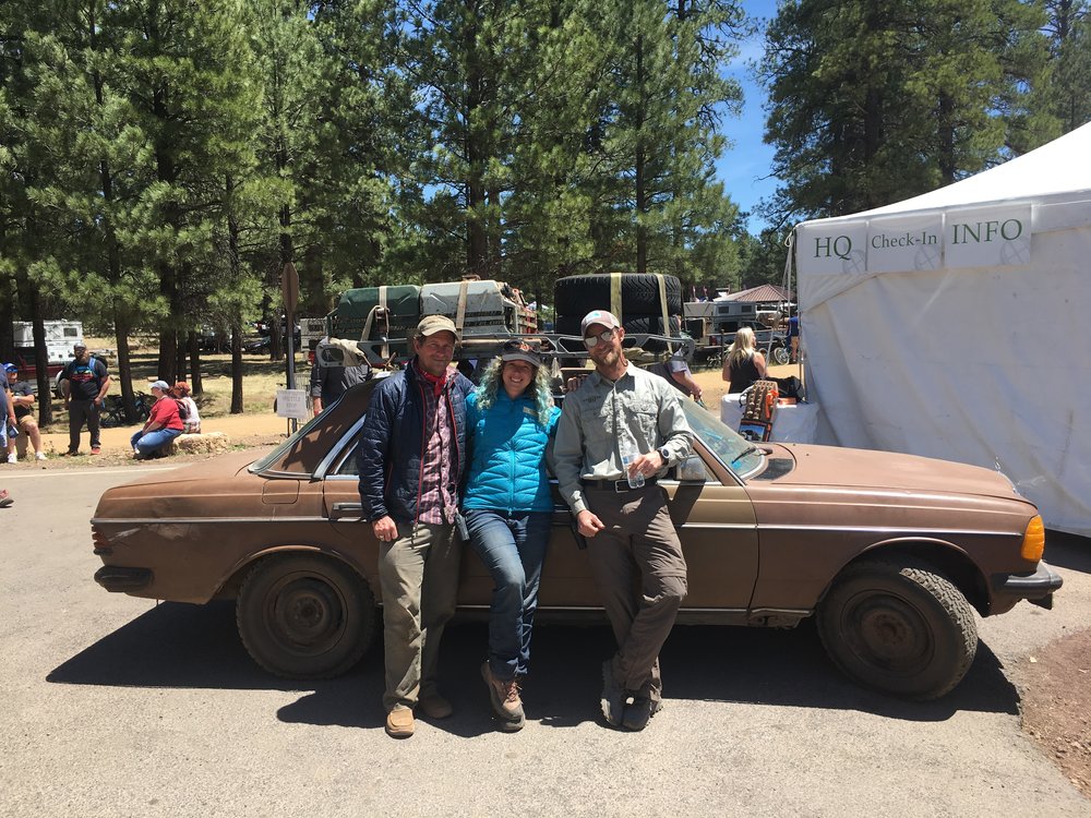 Left to Right: Cool Ride Grand Prize Winner Blue Nelson, Volunteer Coordinator Cyan Samone and Traffic & Campground Manager Isaac Barley
