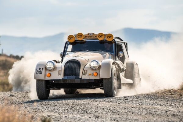 Morgan car in the desert.