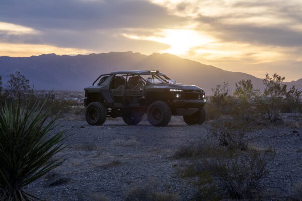 Chevy Beast in desert at dusk