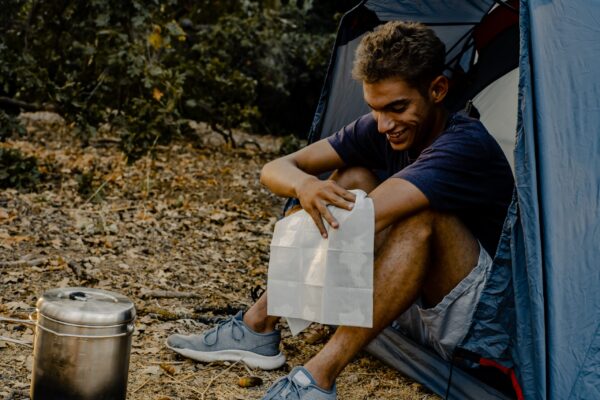 ShowerPouch in use at camp.