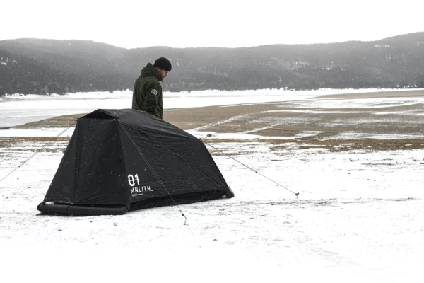 EXOD Monolith tent in its ground setup format