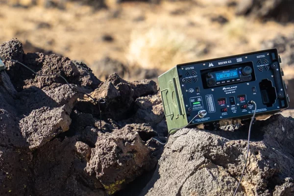 Midland Base Station sitting atop a rock in the desert.