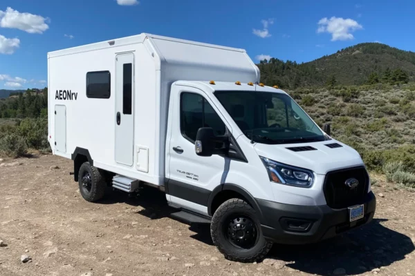 Exterior 3/4 view of the AEONrv unit.