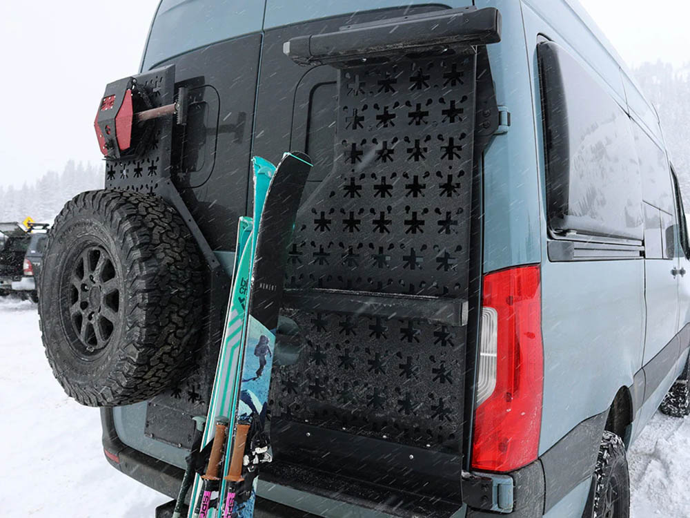 Flarespace nVader rack, nVader sotrage rack, van rack system, sprinter vans, Mercedes- Benz, Sprinter racks, bicycle racks, ski racks, overlanding racks, tool racks, overlanding storage,