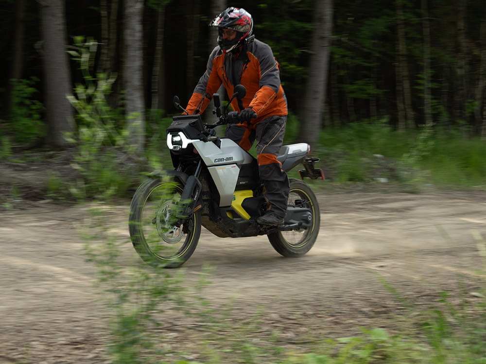 motorcycle, electric motorcycle, ebike, Can-Am, BRP, overlanding motorcycle, adventure motorcycle, EV, charging, range anxiety,