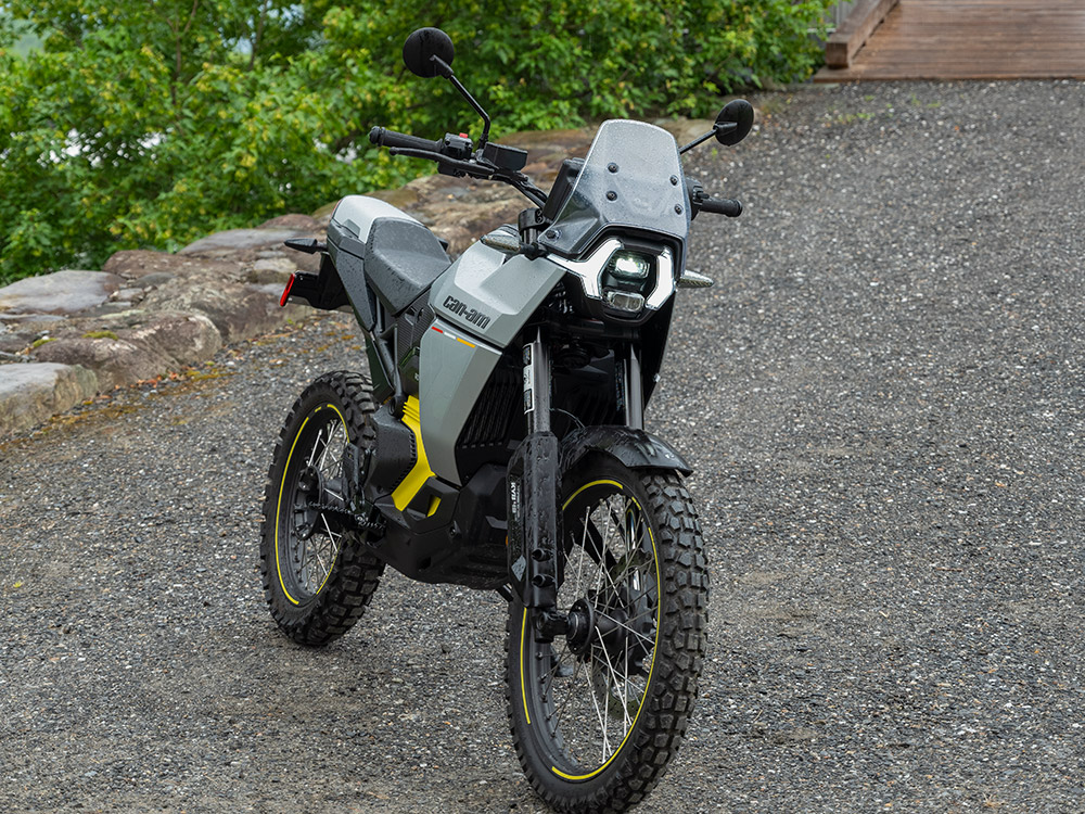 motorcycle, electric motorcycle, ebike, Can-Am, BRP, overlanding motorcycle, adventure motorcycle, EV, charging, range anxiety,