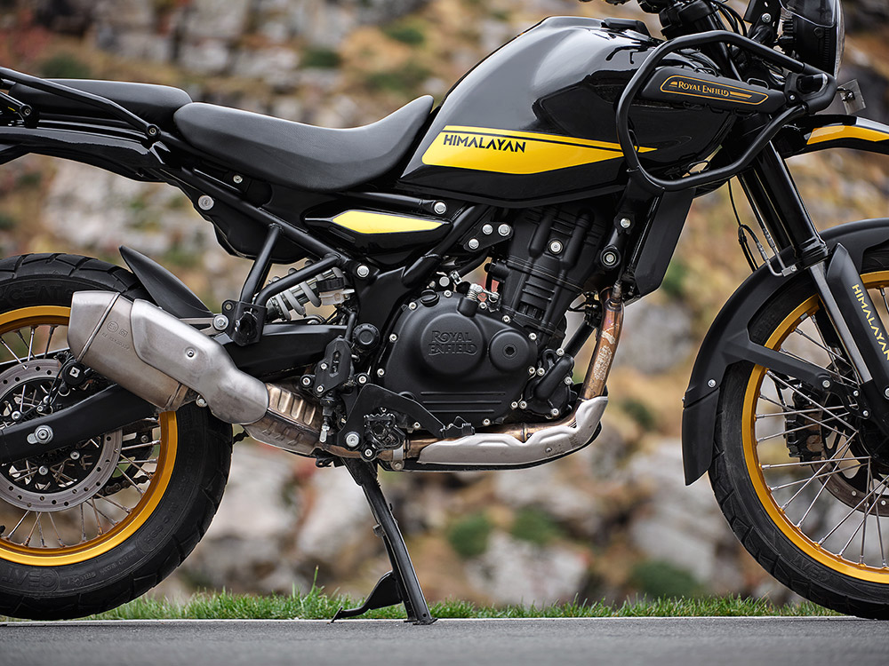 Royal Enfield 450 Himalayan Adventure Motorcycle, adventure motorcycle, overlanding motorcycle, dual sport motorcycle, dirt bike, India, himalayan, himlalays, panniers, crash bars,