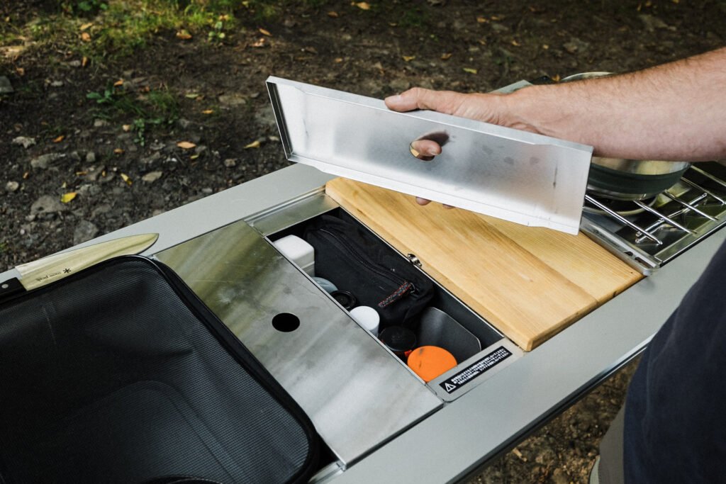Snow Peak IGT Starter Set camp cooking set up for overlanding.