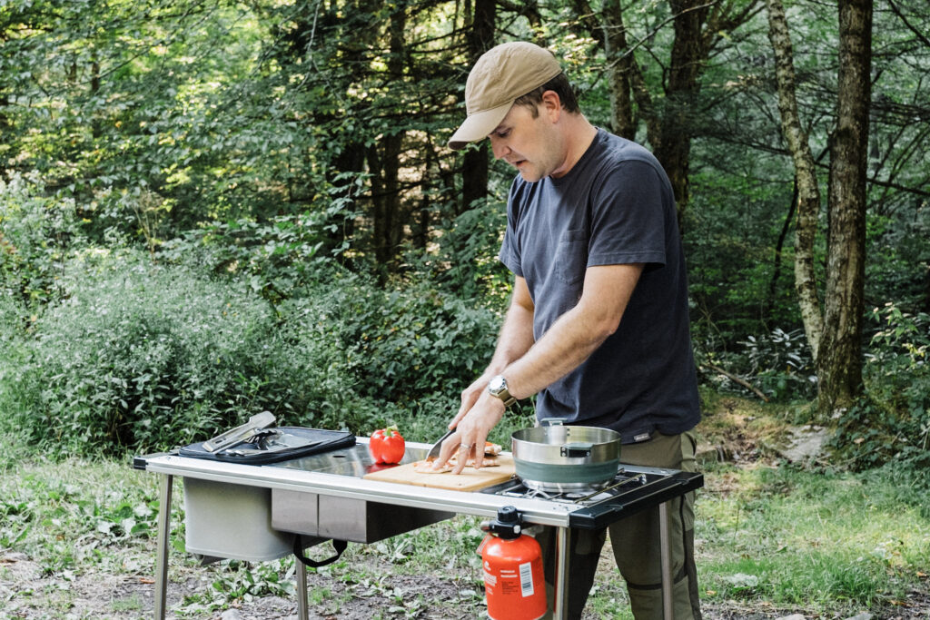 Snow Peak IGT Starter Set camp cooking set up for overlanding.